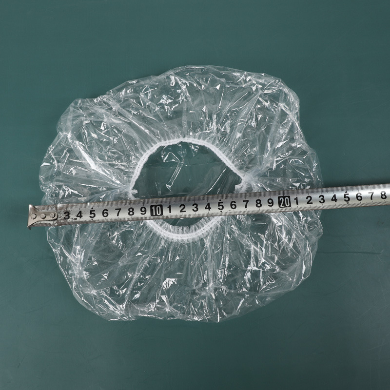 White Transparent Disposable Hair Cap Hairdresser Thickened Disposable Bar Shower Cap Kitchen Oil-proof Shower Cap Set