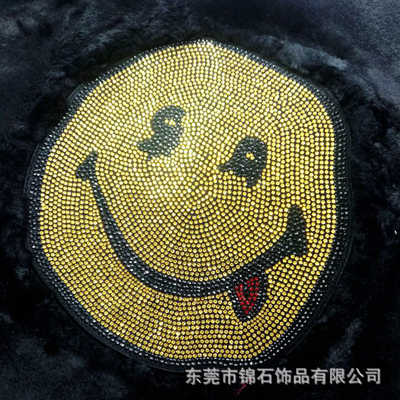 Rhinestone Ironing Picture | Aodian Hot Pattern Hot Diamond Typesetting Processing Cartoon Pattern Smiley Hot Diamond Pattern Production