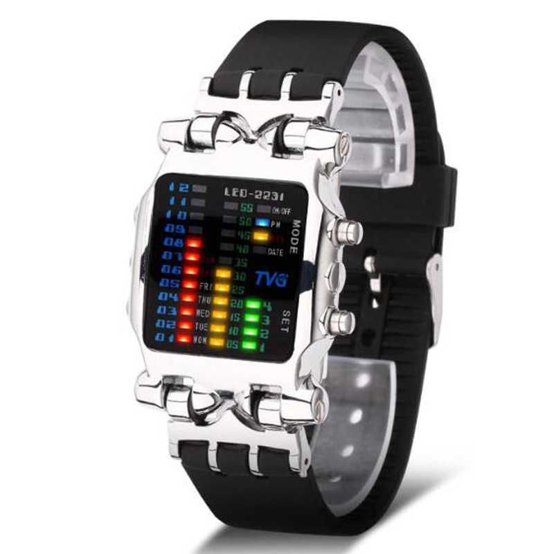Модные и креативные студенческие часы многофункциональные молодежные водонепроницаемые часы K-Style световая энергия LED спорт