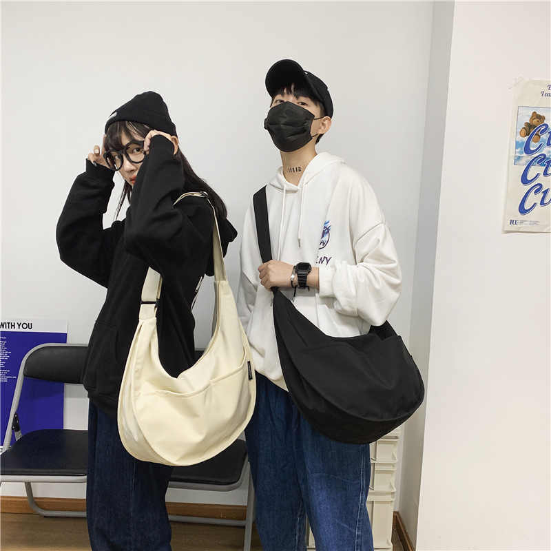 Сумка для пельменей Женская 2020 Новая Нейлоновая Водонепроницаемая Сумка через Плечо Корейский Японский Стиль Простой Однотонный Большой Объем Сумка для Мужчин