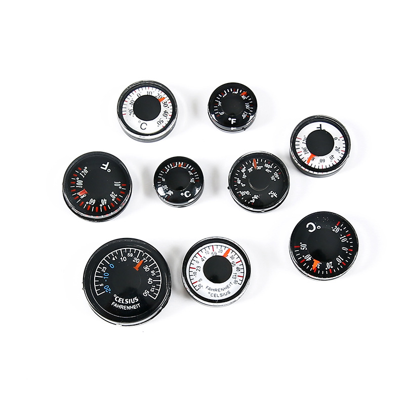 Factory Direct Supply 20mm Celsius Fahrenheit Round Plastic Accessories Thermometer Compass Type Thermometer