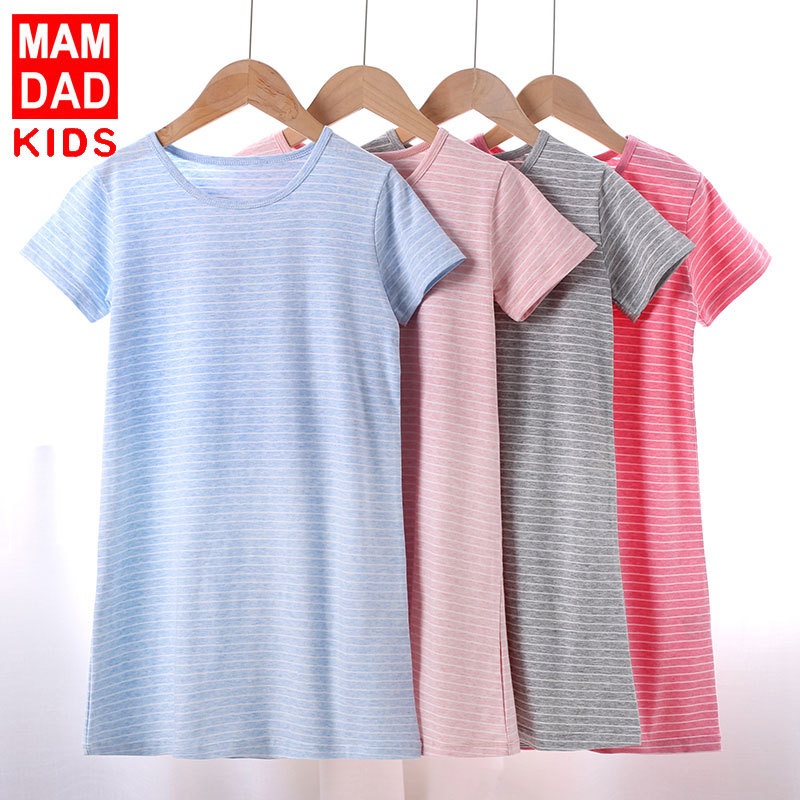 Новая стильная ночная рубашка женская летняя с коротким рукавом милые пижамы для девочек детская домашняя одежда летнее платье с коротким рукавом