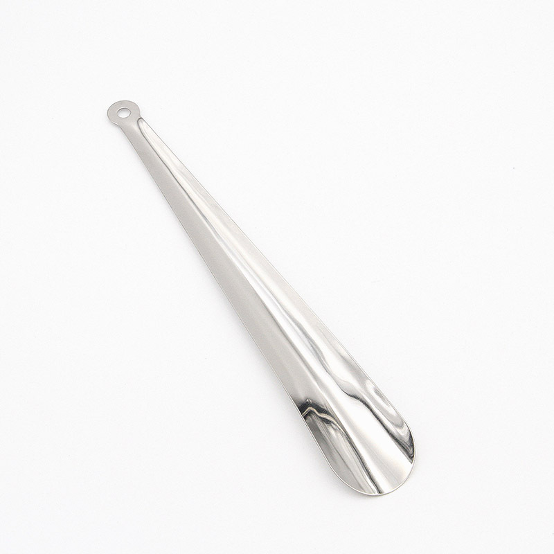Factory Direct supply 30cm straight shoe horn stainless steel shoe pump household shoe lifting device shoe wearing device wholesale