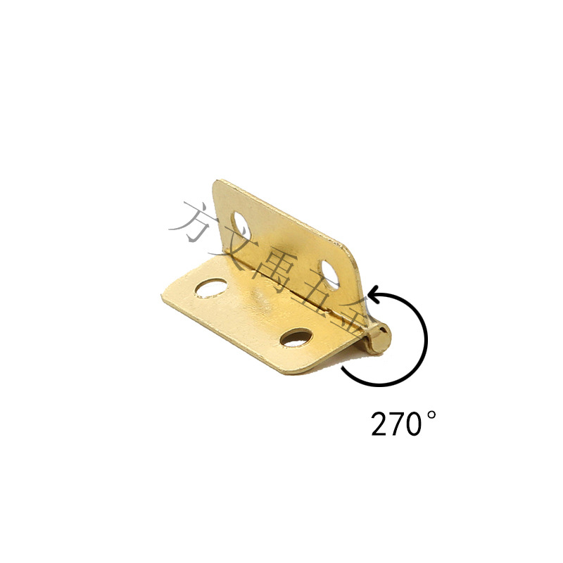 Light Gold 6-point rounded flat hinge 180 ° hinge gift box hinge 18 * 16mm box back universal