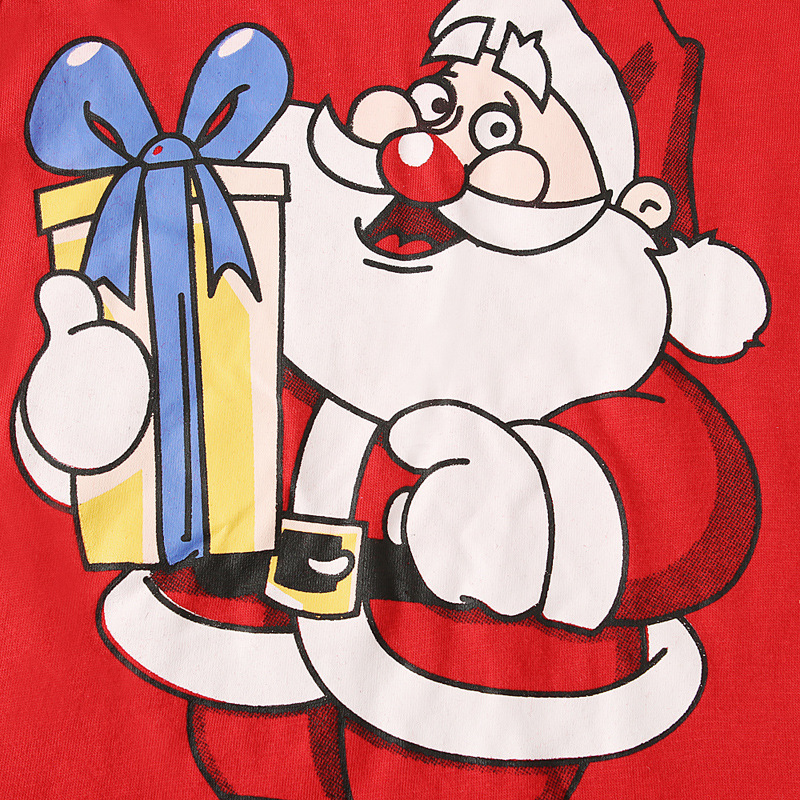 Girls and Kidsren Export European and American Spring & Fall Christmas Santa Claus Long-Sleeved Polka Dot Home Clothes Kidsren's Suit Ins