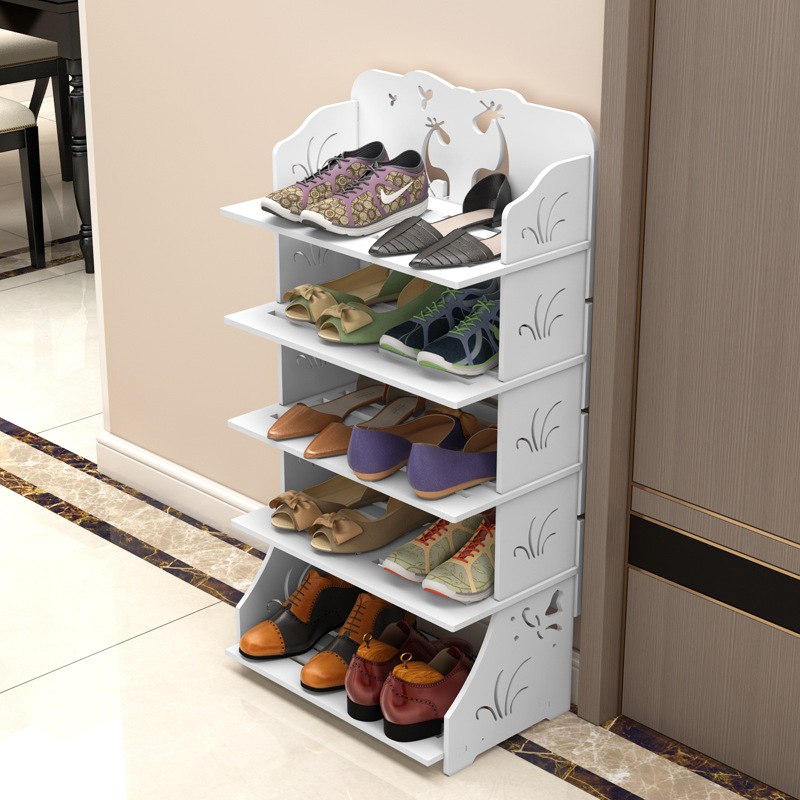 Shoe Rack Multi-layer Simple Household Economical Storage Rack White Shoe Cabinet Door Small Shoe Rack Dormitory Storage Rack