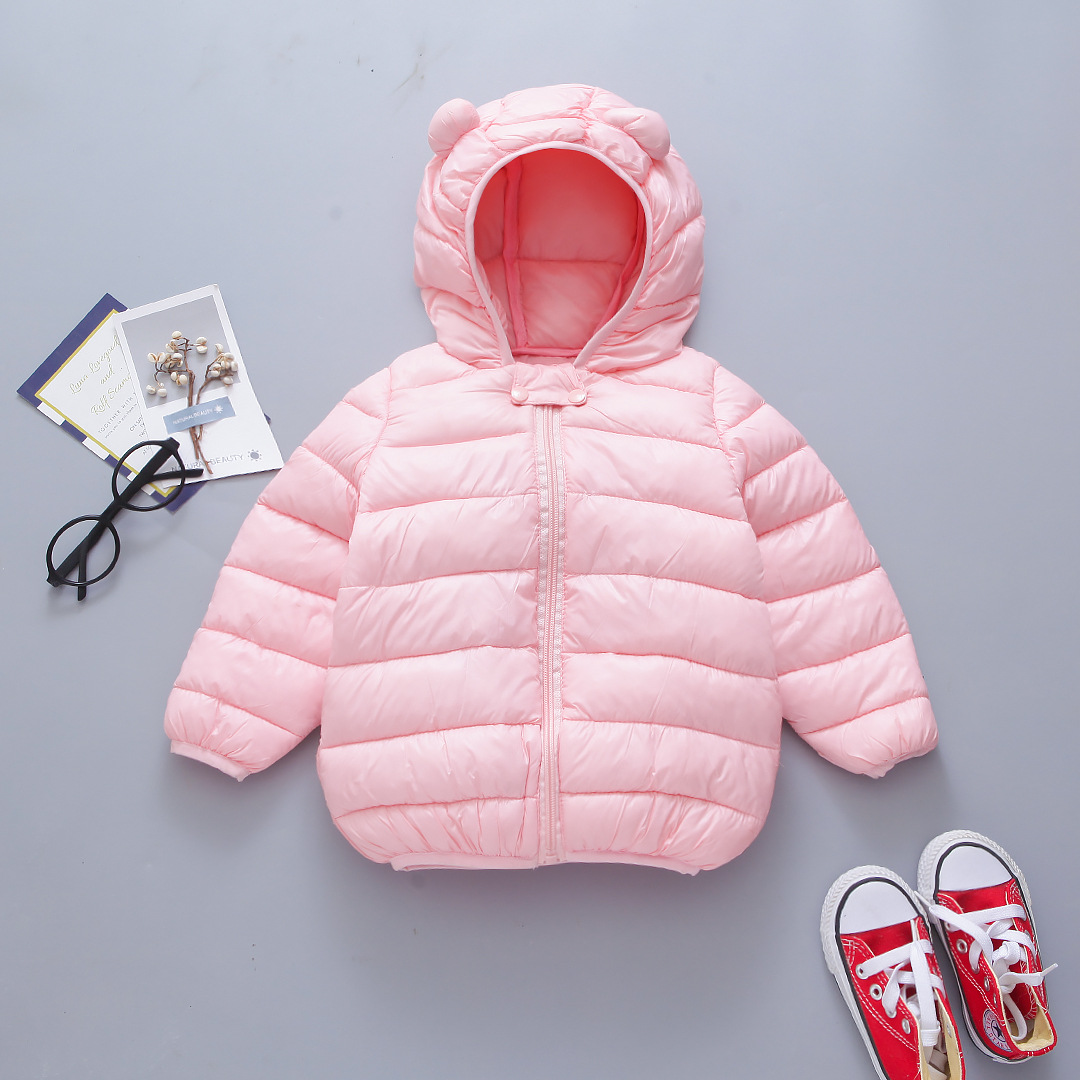 Детская хлопковая куртка для мальчиков и девочек легкая утепленная куртка для детей осень и зима толстая куртка с капюшоном