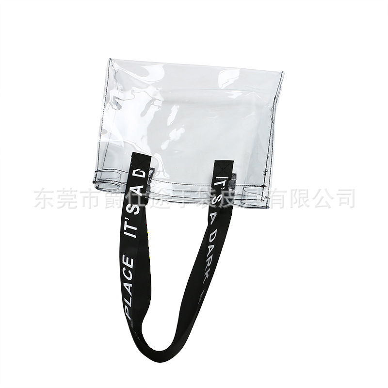 New Creative Transparent PVC Handbag Simple Environmental Protection PVC Shoulder Bag Large Capacity PVC Storage Bag