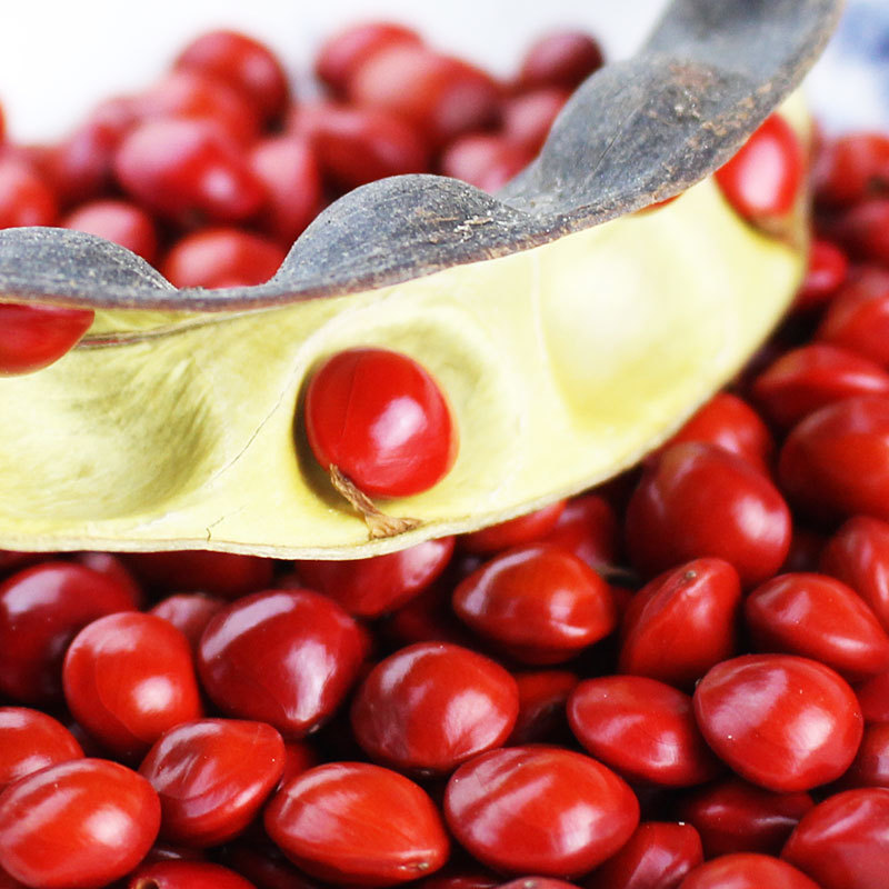 Подарок на Танабату для пары, бобы акации, свободные бусины, DIY, ювелирные аксессуары, красное сердце, бодхи, год жизни, красные бобы, оптовая продажа