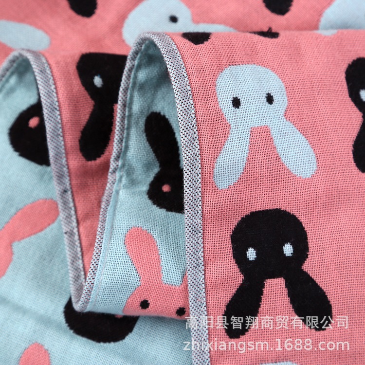 Zhiyang Gauze Towel Quick-Drying Four-Layer Rabbit Bath Towel Adult and Children's Factory Price Wholesale Quick-Drying Cotton Gauze