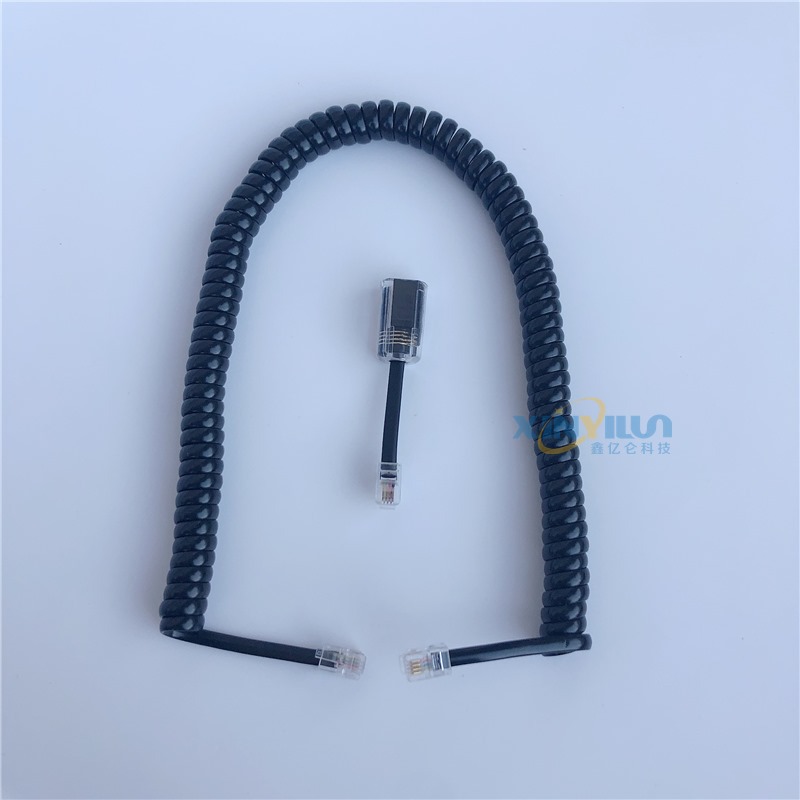 3 M telephone handset cable with telephone anti-winding head 1+1 RJ9 RJ10 RJ22 curve telephone rotating head