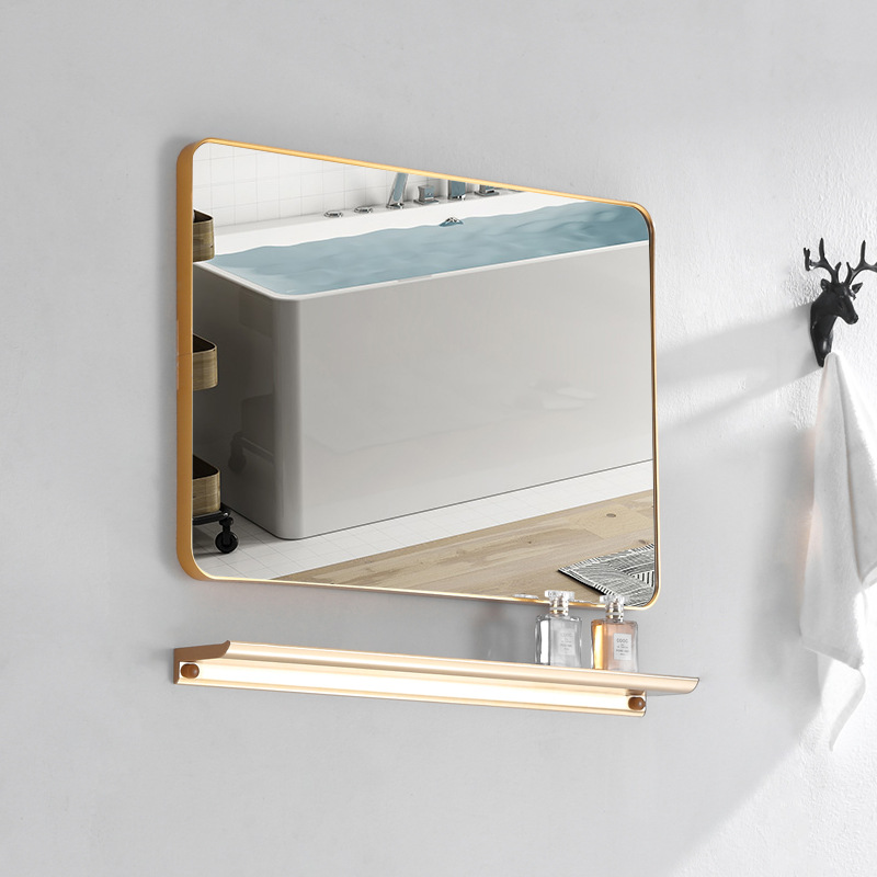 Factory direct modern simple bathroom glass bathroom mirror hotel engineering aluminum alloy makeup mirror wall mirror