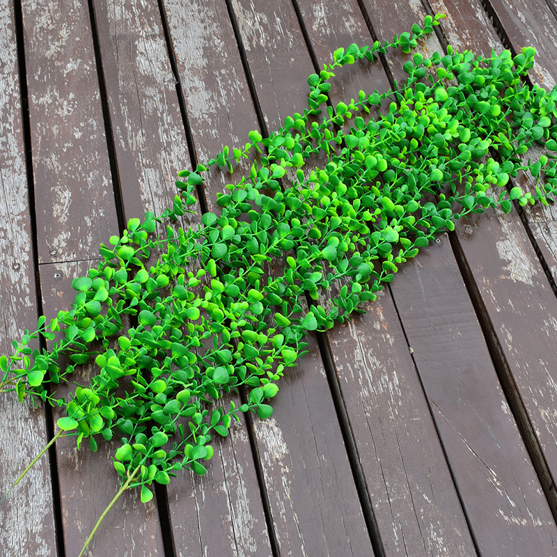 Single Simulated Eucalyptus Rattan Hanging Plastic Green Plant Rattan Ceiling Decoration Fake Flower Vine Green Leaf Vine Wall Decorative Rattan