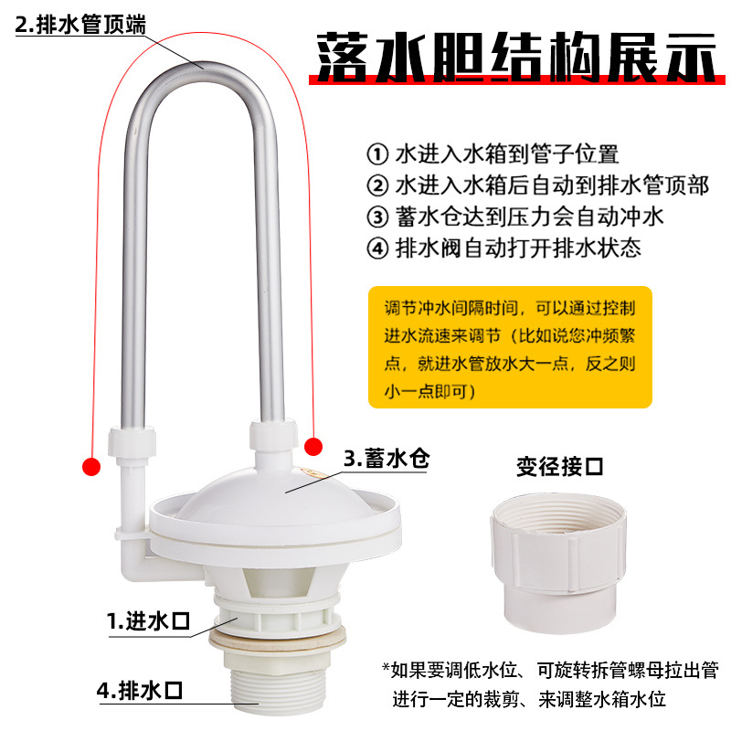 Squatting pan accessories 40/50 Automatic draining tank public toilet automatic flushing tank draining tank flushing valve liner