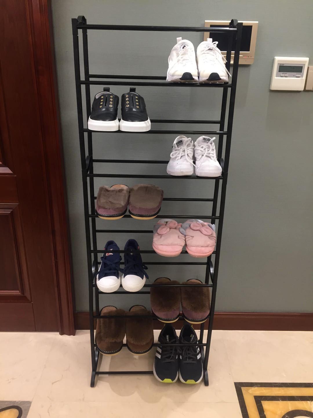 Factory Direct multi-layer simple door plastic shoe rack household economic shoe storage artifact ten-layer shoe cabinet