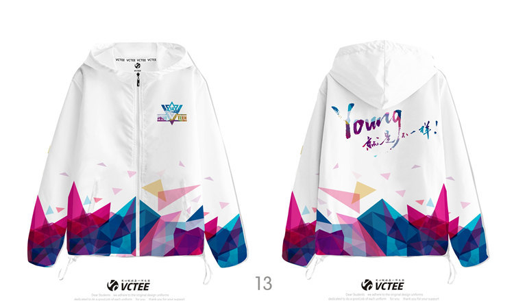 Wei Yi Custom logo Student Games Class Clothes Outer Suit diy Coat Printing Figure Clothes Hooded Work Clothes