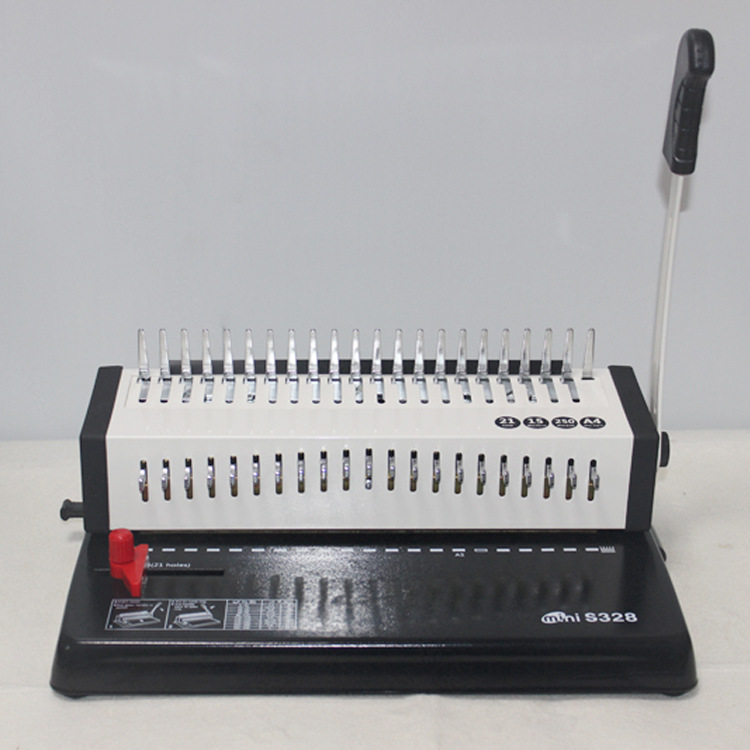 Binding MAchine S328 Rubber Ring Binding MAchine A4 StAndArd Book Clip Strip Binding MAchine 21 Holes Full DrAwing Knife Comb English Version