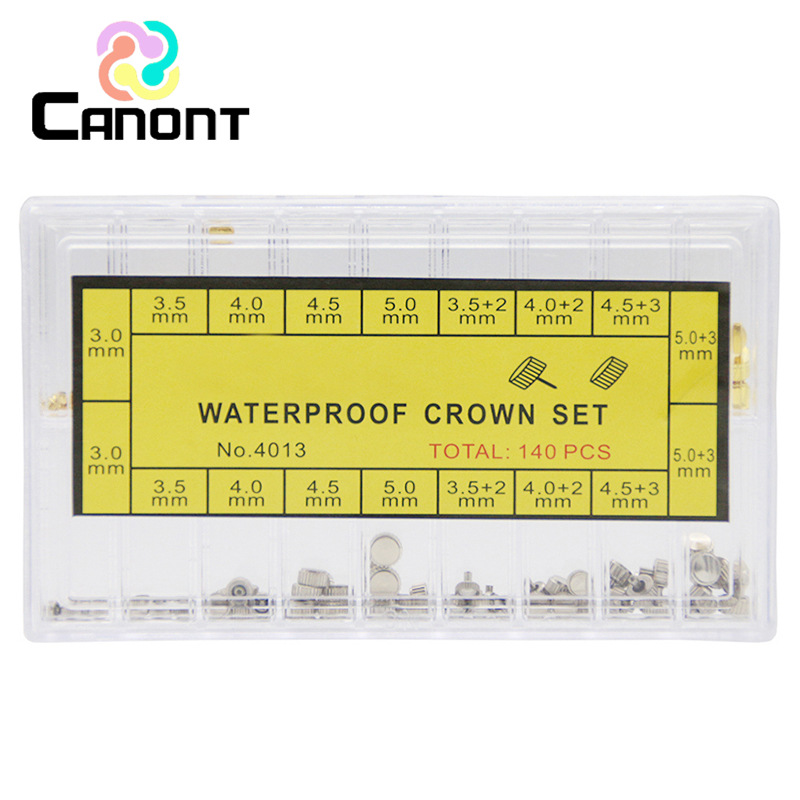 Watch accessories waterproof handle long and short tube handle head handle rod handle core gold silver flat head round head crown