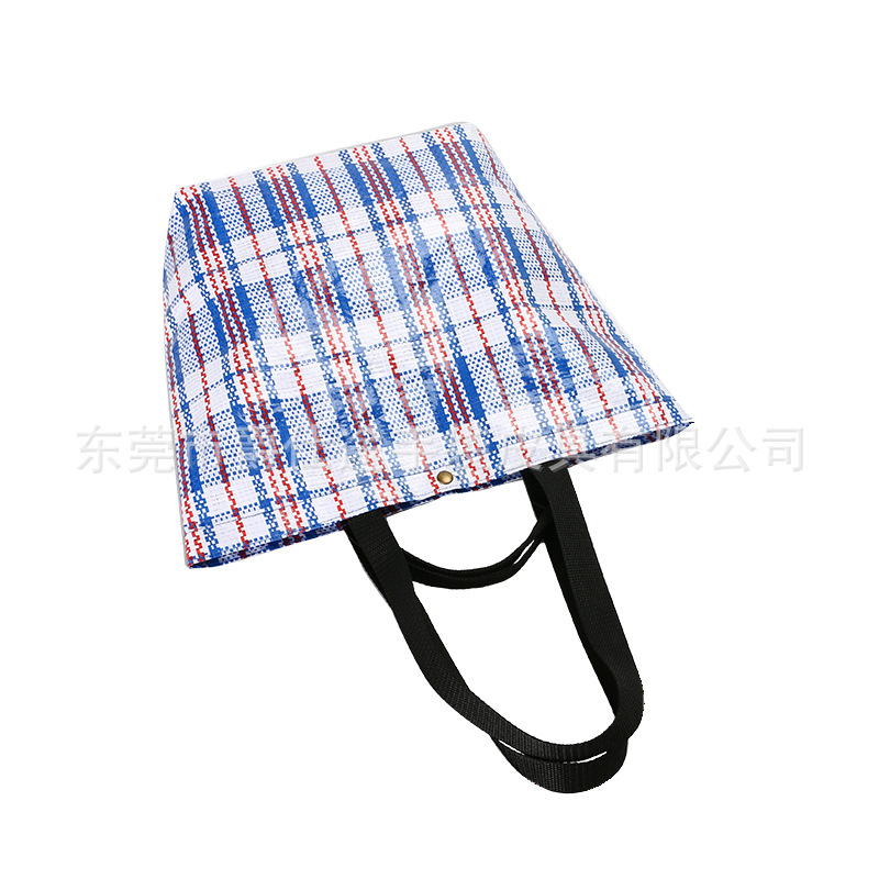 European and American blue PE woven shoulder bag portable waterproof woven shopping bag portable woven shoulder bag