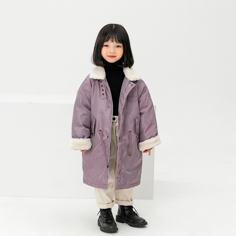 Children's Clothing Girls' down Jacket 2020 Winter New Style Medium and Large Children's Baby Girl's Medium and Long Warm Girl's Jacket on Behalf of