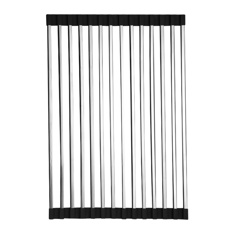 Stainless Steel Foldable Roller Curtain Drain Rack Sink Rollable Foldable Pool Silicone Drain Rack Small Wholesale