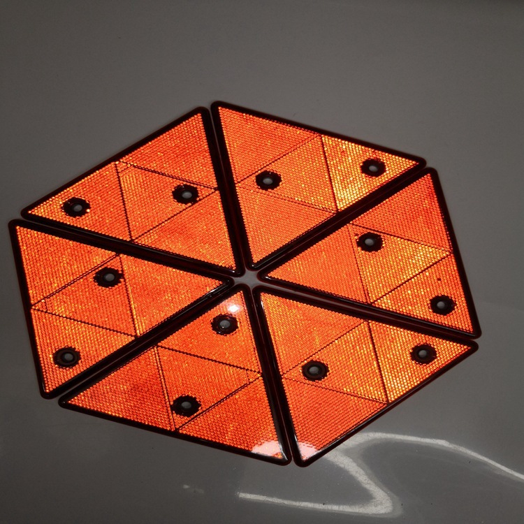 Semi-trailer middle collector rear reflective triangle reverser with hole plastic triangle warning sign reflector truck tripod