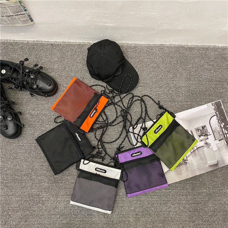 Hong Kong Style Small Bag New Fashionable Men's and Women's All-match Trendy Cool Nylon Water-repellent Wear-resistant Shoulder Crossbody Bag Mobile Phone Bag