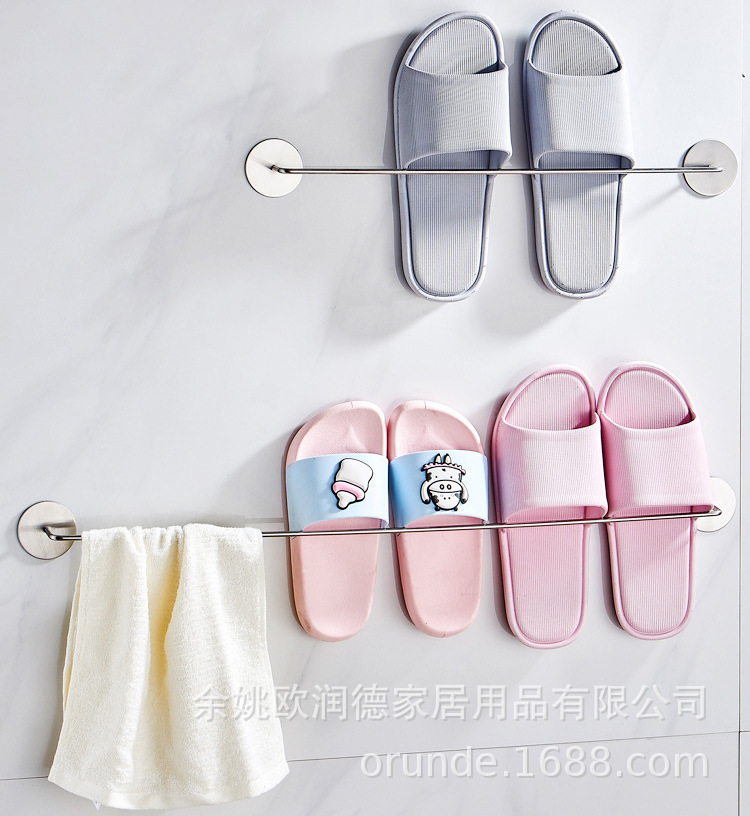 Bathroom Slipper Rack Wall-mounted Punch-free Toilet Hook Door Rear Toilet Wall-mounted Storage Rack Storage Artifact
