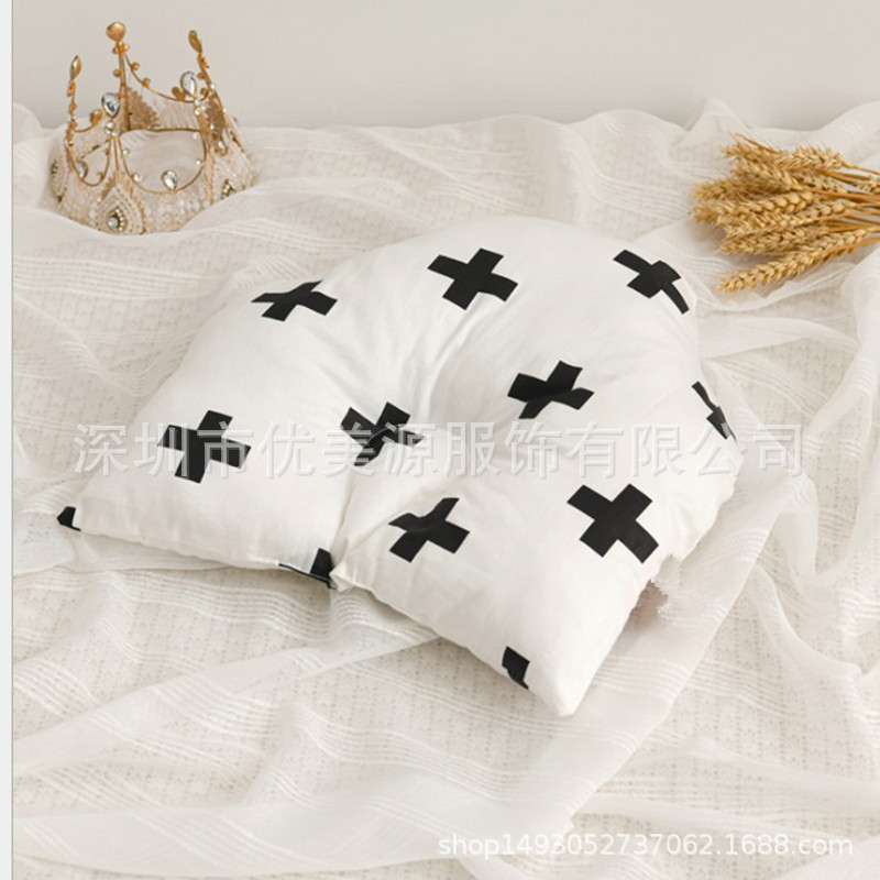 A28U Baby Pillow Newborn Pillow U-shaped Pillow Baby Pillow Anti-deflection Head Styling Pillow Cotton Baby One Piece Hair
