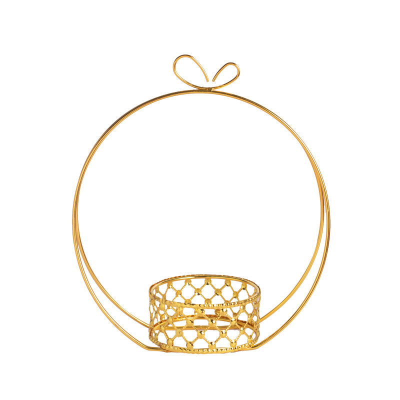 Creative gold-plated metal flower basket desktop ceramic flower pot fleshy green plant living room dining table coffee table decorations manufacturers