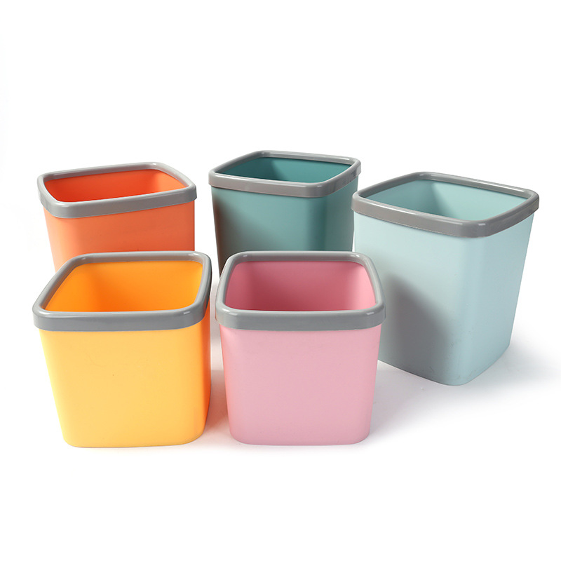 Factory square household desktop small trash can Coffee Table study living room uncovered mini sundries bucket storage box wholesale