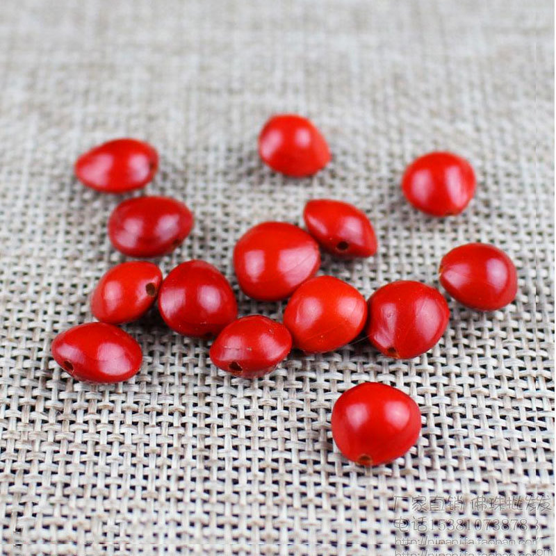 Tanabata gift couple Acacia beans loose beads DIY beads jewelry accessories red heart Bodhi life year red beans wholesale