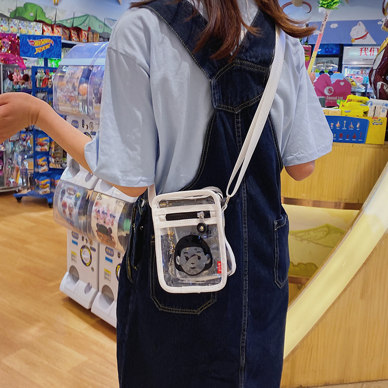 Printed Transparent Small Bag Women's 2020 New Fashionable Shoulder Bag Crossbody Bag Stylish Crossbody Bag Fashionable Jelly Bag