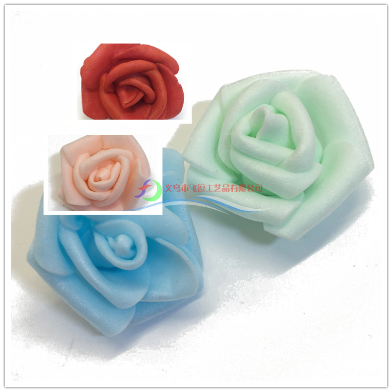3.5cm curling foam rose flower head gift box with artificial fake flower wedding flower ball aromatherapy decorative flowers