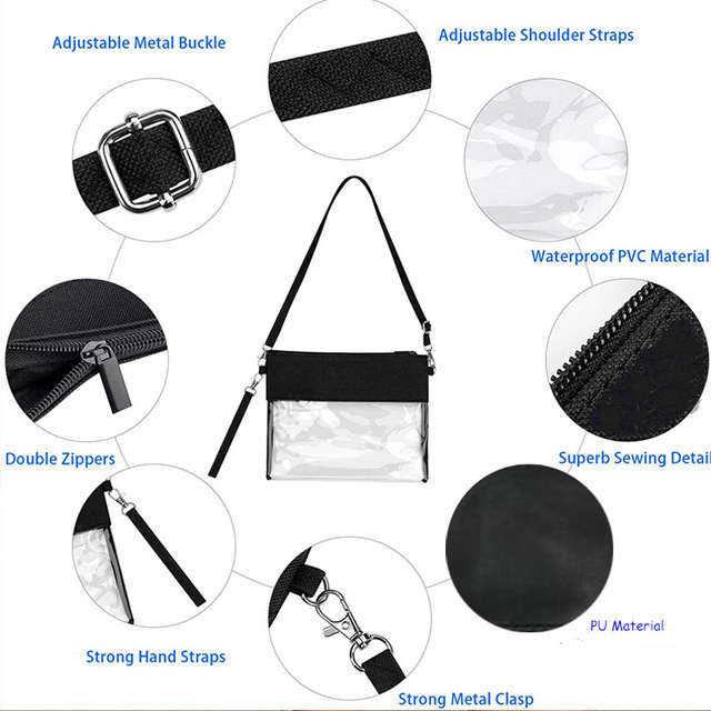 Source manufacturers custom fresh PVC stitching messenger bag creative PU handbag ladies hand shoulder bag