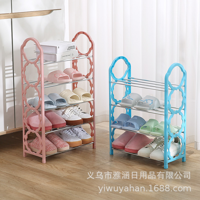 Многоярусный сборный обувной шкаф для студентов, простой многоуровневый обувной стеллаж из стальной трубы, складной обувной шкаф для общежития