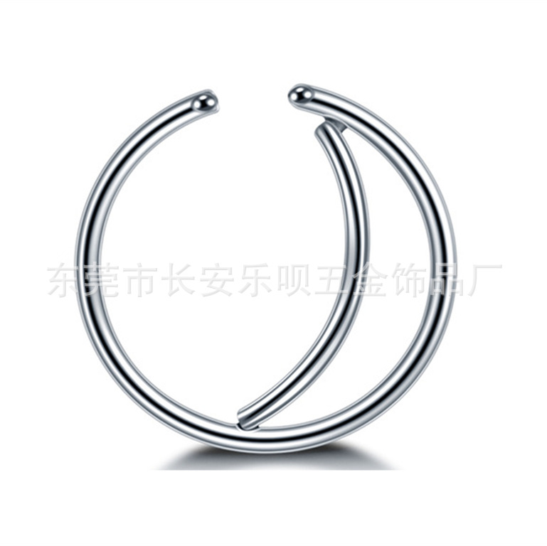 European and American fashion moon nose ring stainless steel puncture nose nail small nose ring puncture jewelry stainless steel jewelry factory