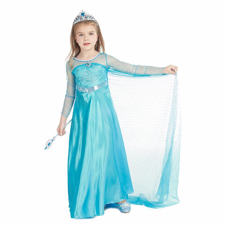 2021 Children's Dress New frozen Dress frozen Princess Dress Sequin Long Sleeve Children's Dress Christmas New Children's Dress