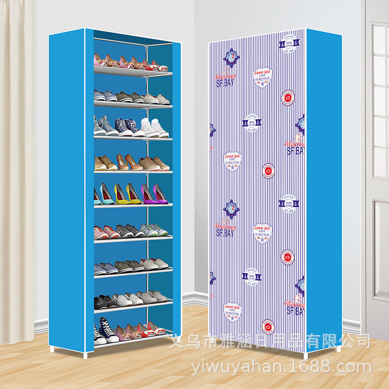 Тайваньский шкаф для обуви с молнией, многоуровневый, простой, пылезащитный, для студентов, сборный