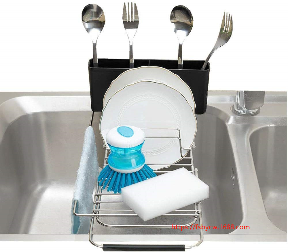 Сушилка для раковины из нержавеющей стали, телескопическая, для слива и хранения