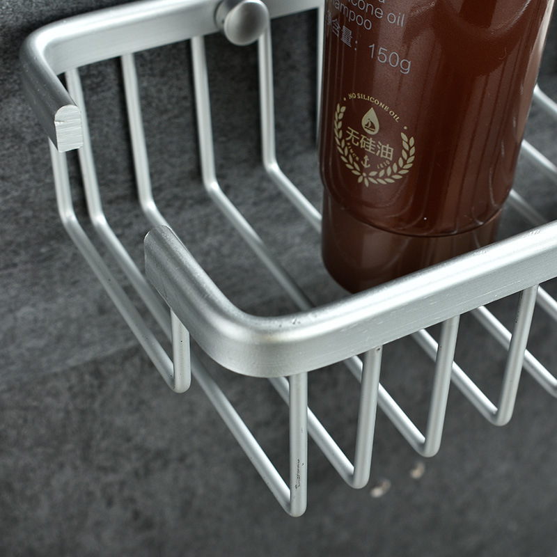 High and low soap rack space aluminum wall hanging soap net with hook soap basket aluminum wire rectangular bathroom basket