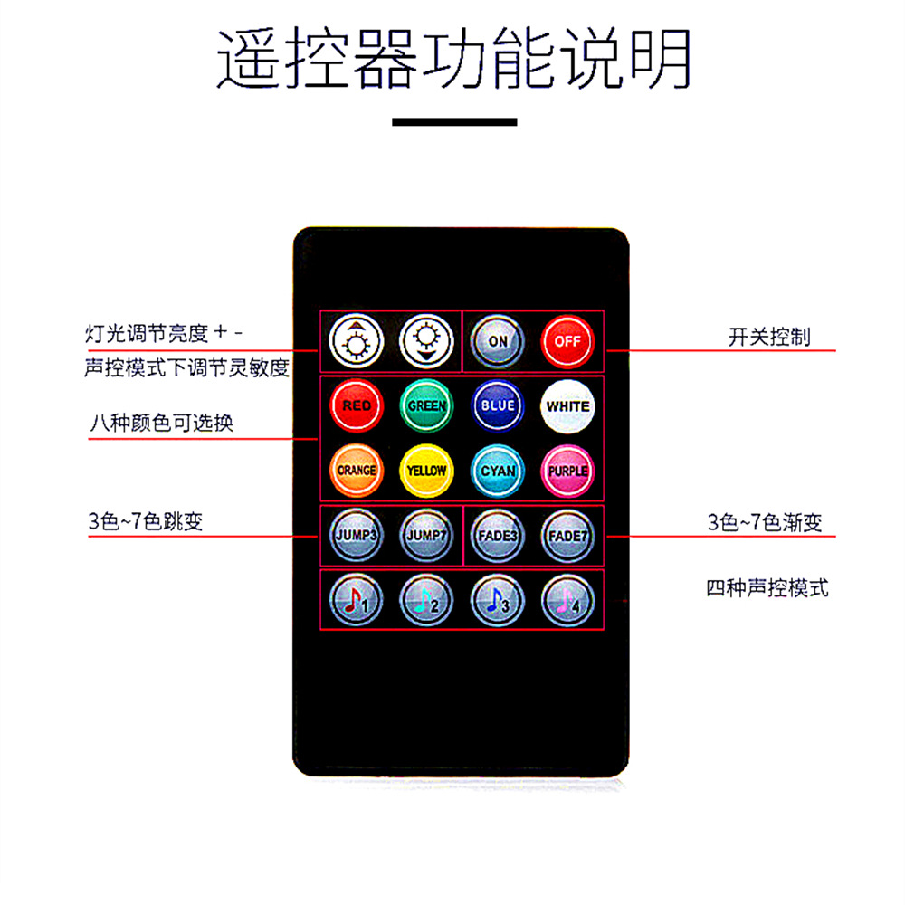 Car chassis light led waterproof 90X120 one-to-two chassis voice-controlled atmosphere light chassis horse running light colorful