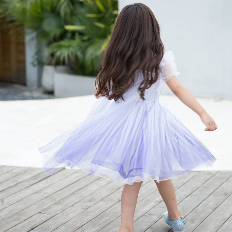 Frozen Princess Dress Aisha Performance Dress Aisha New White Children's Dress Children's Day Dance Dress