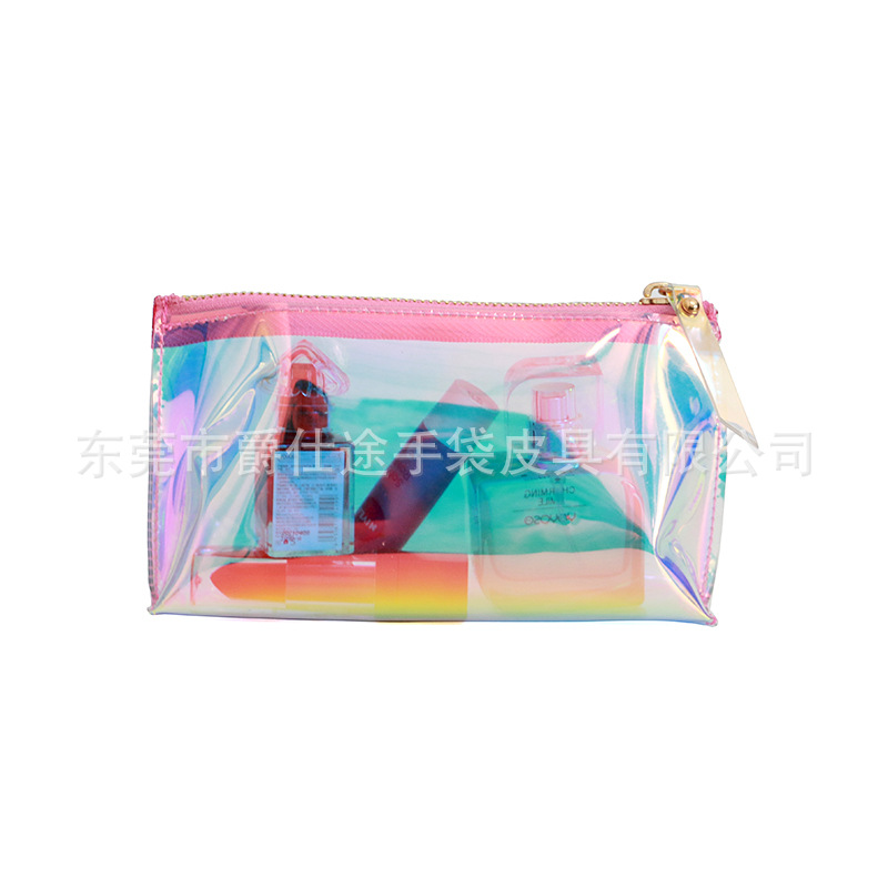Korean Style Square Laser PVC Clutch Bag Creative Transparent Phantom PVC Jelly Bag Waterproof Storage Bag