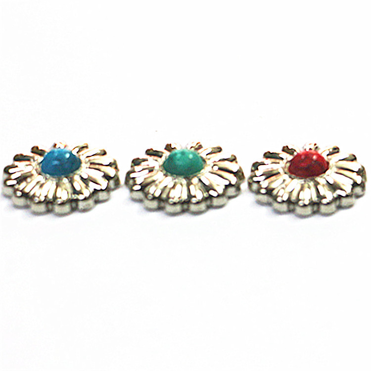 Factory direct 20mm flat chrysanthemum cloth buckle decorative buckle vintage wallet coin buckle handmade DIY leather buckle