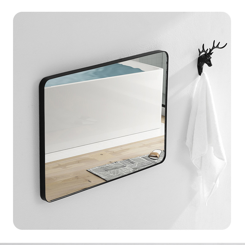 Factory direct modern simple bathroom glass bathroom mirror hotel engineering aluminum alloy makeup mirror wall mirror