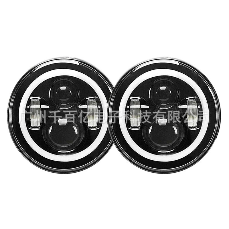 For Jeep Wrangler 7 inch led headlight Harley motorcycle led headlight two-color aperture modified headlight