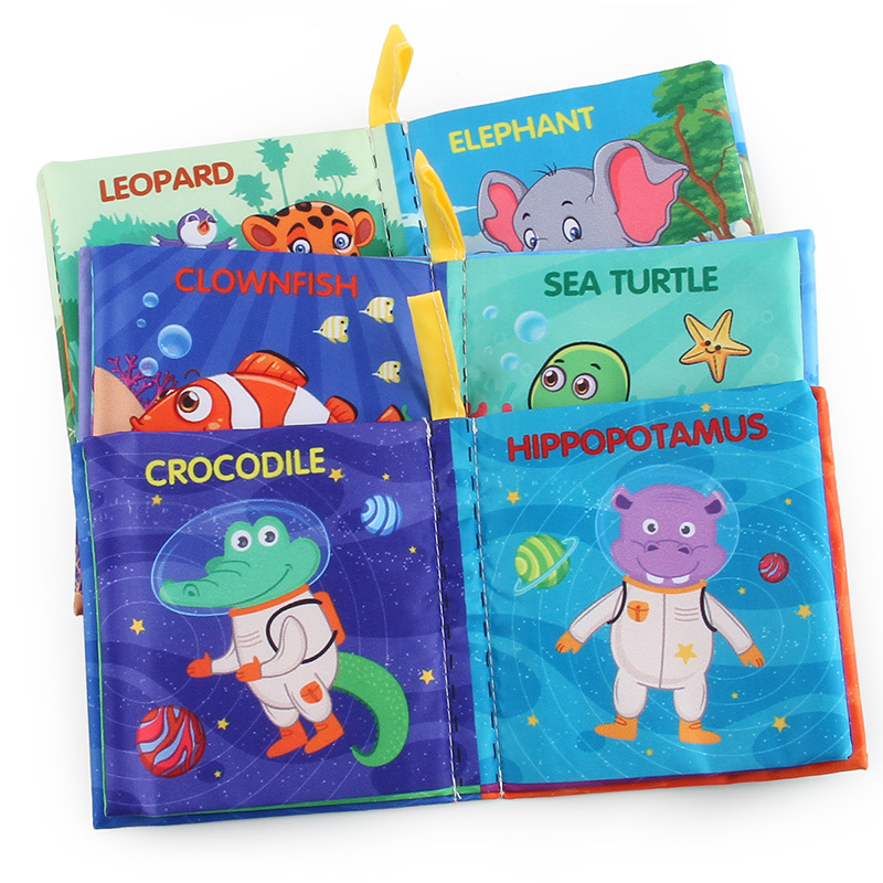 Foreign trade baby cloth book early education cognitive toys with rang paper tearing baby palm book Puzzle toys wholesale