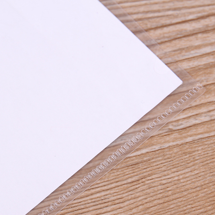 A4 Folder L-Type Single Sheet Folder with Printed Logo Document Protector Transparent Two-Page Folder Wholesale Storage