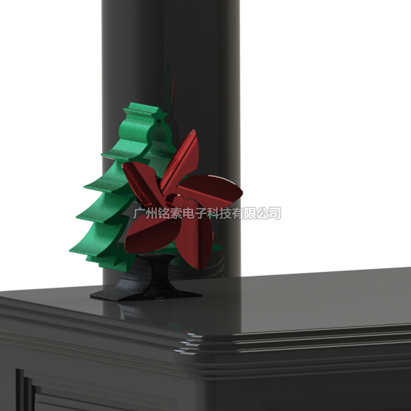 Christmas tree fireplace fan heat power fan heat energy drive 5 Leaf fan cocoa outlet